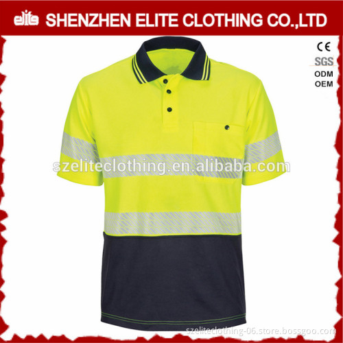 ANSI class 3 work fluorescent uniform hi vis yellow polo shirt